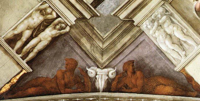 Michelangelo Buonarroti Bronze nudes Germany oil painting art